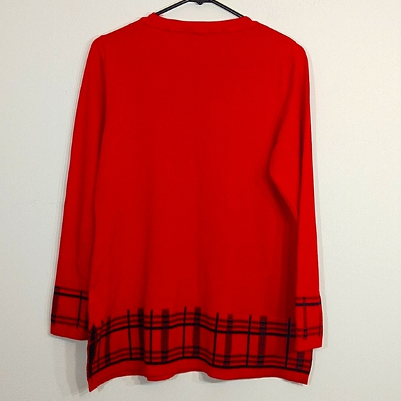 NWOT✨Kim Rogers Long-Sleeve Red Sweater Top sz L - Picture 2 of 8